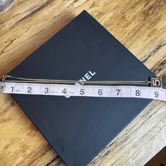 Chanel #5 No.5 Pink Rhinestone Gold Tone Necklace 02P Authentic CoA - Picture 5 of 5